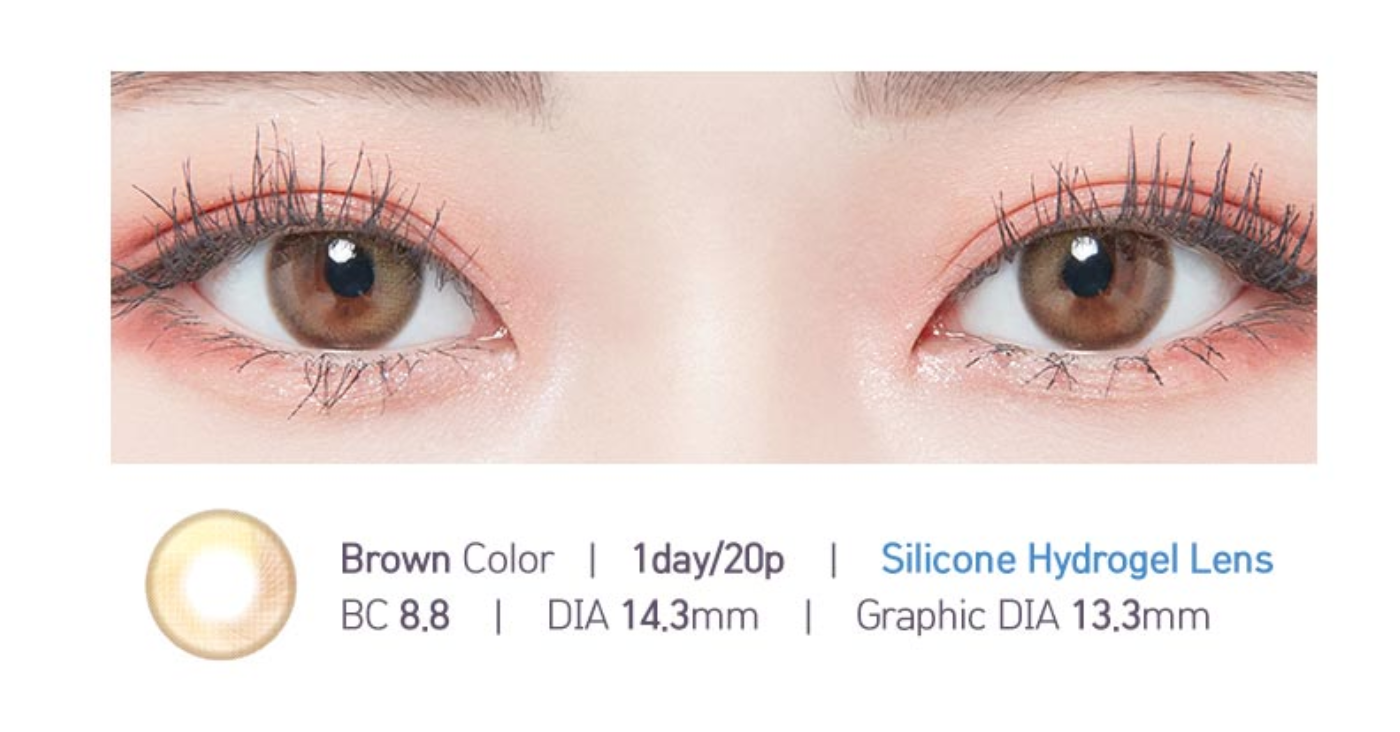 LENSTOWN LIGHTLY MELLOW - BROWN Daily disposable/20 tablets