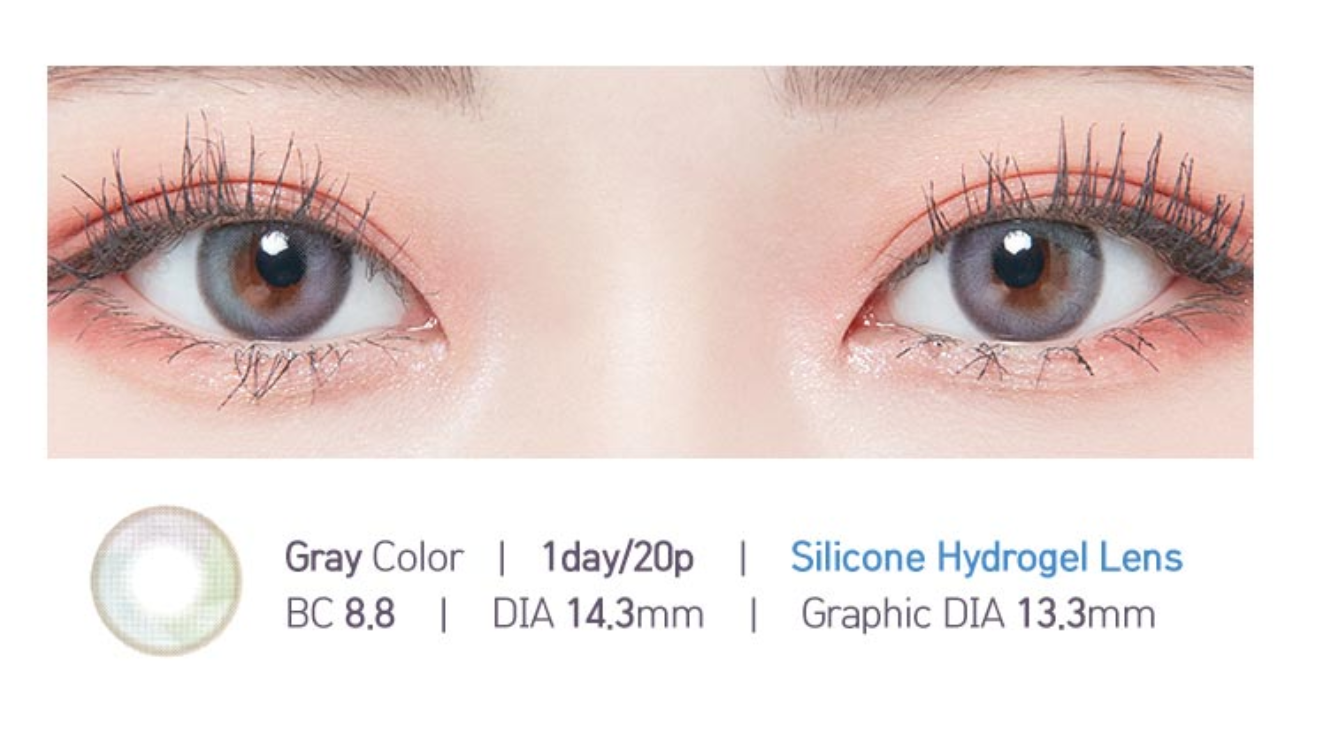 LENSTOWN LIGHTLY MELLOW - GRAY Daily disposable/20 tablets