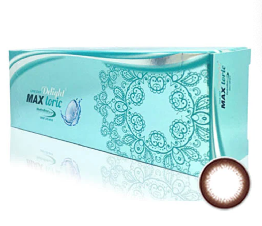 DELIGHT Max Toric 1Day Disposable Colored Astigmatism Contact Lenses Brown