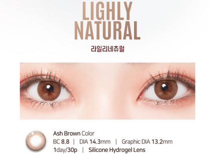 [Order Price] LENSTOWN LIGHLY NATURAL - ASH BROWN Daily Disposable/30 Tablets 