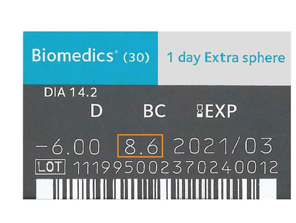CooperVision Biomedics 1Day Extra daily disposable contact lenses